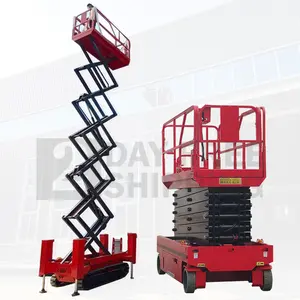 Mini elevador vertical tipo tesoura elétrica dobrável, modelo de 10m, 12m, 18m, modelo múltiplo, tipo tesoura aérea, mesa elevatória