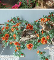 Panneau mural de fleurs artificielles de 50 cm pour entrée, décoration vintage persistante, intérieur/extérieur, maison, jardin, feuilles au toucher réel