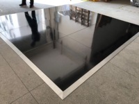 Panneaux de piste de danse portables blancs/noirs, en contreplaqué avec cadre en aluminium, emboîtables, pour mariages et événements