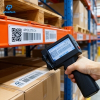 Imprimante portable 4POLETECH pour le marquage en entrepôt, facile à utiliser, impression de codes de lots, codes QR, codes-barres, comptage automatique