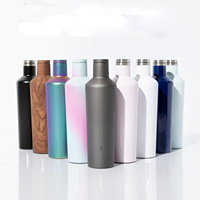 Gobelet à vin en acier inoxydable, isolé sous vide, avec couvercle anti-fuite, sans pied, personnalisable avec logo, cadeau de Noël pour le camping et la maison