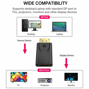 Adaptateur <span class=keywords><strong>DisplayPort</strong></span> vers HDMI 4K 60Hz plaqué or, <span class=keywords><strong>dongle</strong></span> DP mâle vers HDMI femelle pour moniteur, projecteur 4K Home Cinéma - Product Image 5
