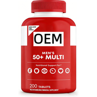 Multivitamines pour hommes, comprimés de vitamines, 200 comprimés avec vitamines A, C, E, B6, B12, Calcium et Vitamine D