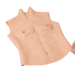 Costume de musculation réaliste en silicone pour travestis, sous-vêtements de cosplay, faux torse pour homme, faux abdominaux, cache-ventre, col haut - Product Image 1