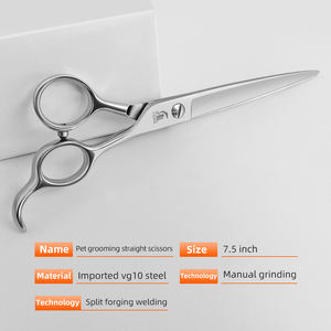 Huisdierverzorging Rechte Schaar 7,5 Inch JP VG10 Staal Scherpe Knipschaar voor Professionele Trimmer Dik Haar Knippen Student - Product Image 5
