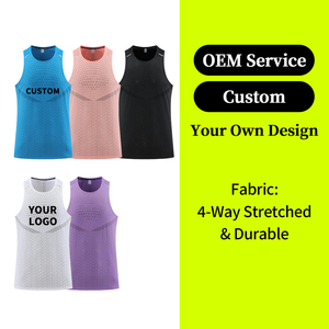 Manufacturer Custom Men's Workout Vest Bodybuilding Fitness Sports Vest For Men Stretchy Quick-drying Vest - Product Image 1