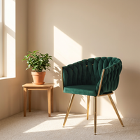 Meilleure vente en gros chaise de salle à manger contemporaine, moderne, de haute qualité, de luxe, avec pieds dorés, tissu velours, dossier pour la maison et le bureau