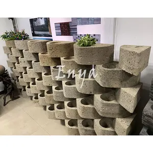 Vasos de cimento para plantadores, estrutura de suporte vertical para jardim e paisagem, blocos de concreto para paredes de contenção geocélula