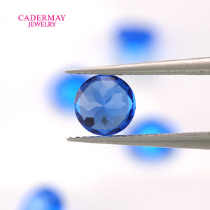 Cadermay Round Cobalt Spinel Gemstone Blue Loose Stone Synthetic Lab Created For Jewelry Making - Product Image 2