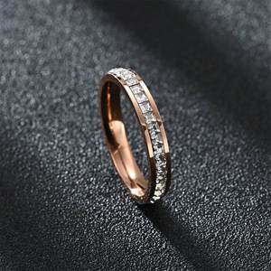 Stainless Steel Women's Trendy Wedding <b>Ring</b> <b>Set</b> Industrial Design Geometric Shape Rose <b>Gold</b> Plated Daily Wear Tryme - Product Image 4