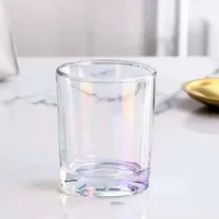 Récipient en verre vide à fond rond de luxe Électrolytique en gros Brillant Pot de bougie Accessoires de parfum