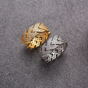 Copper <b>Set</b> Zircon <b>Ring</b> Trendy Hip Hop Jewelry Classic <b>Ring</b> for Couples - Product Image 1