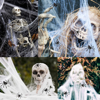 Grande décoration d'araignée en peluche 3D en coton pour Halloween, décoration d'araignée géante d'horreur pour l'extérieur, jouet en peluche noir de 30 à 200 cm