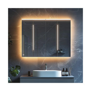 Moderno Vintage baño LED espejo gabinete rectángulo retroiluminado botiquín con luz para uso en hoteles