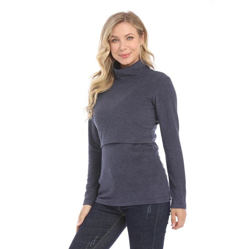 Winter Thermal Turtle Neck Big Size Breastfeeding Clothes