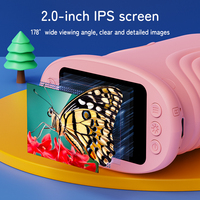 Mikroskop Portabel 100x untuk Anak-anak dengan Layar IPS 2 Inci dan Lampu LED, Mainan Sains, Hadiah Natal dan Ulang Tahun