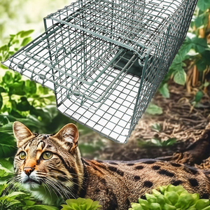 กล่องดักสัตว์ขนาดใหญ่สำหรับกระต่ายพอสซั่มกรงหนูกระต่ายไม้แบบพับได้สำหรับใช้ฆ่าในฟาร์มอุปกรณ์เสริมสำหรับฟาร์ม - Product Image 3