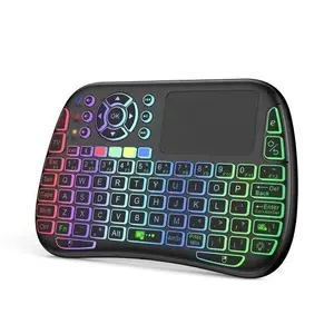 M9 mini teclado com touchpad, para android tv box, smart tv, pc, ipad, pesquisa de voz, led, retroiluminado, teclado, sem fio, controle remoto