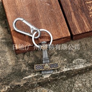 Llavero con Martillo de Thor Vikingo Nórdico, Acero Inoxidable, Runas Celtas, Correa de Cuero, Accesorio de Regalo Unisex - Product Image 2