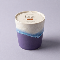 Décoration d'intérieur, tasse en céramique personnalisable, bougie parfumée à la cire de soja naturelle, mèche en bois, parfum durable