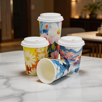 Gobelets à café jetables en mousse, écologiques, imperméables, biodégradables, en papier argenté, doublés de PLA, à paroi simple, revêtus de PE, compostables