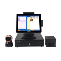 Systèmes de point de vente tout-en-un de 15 pouces Ensemble complet Écran tactile Caisse enregistreuse Terminal de point de vente pour le traitement des commandes et des paiements