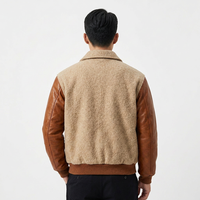 Uniforme de baseball américain personnalisable pour hommes, veste varsity en molleton doublé pour l'hiver, patchwork écologique, fermeture éclair brodée, bouton