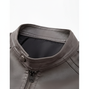 เสื้อแจ็คเก็ตหนังวัวสำหรับผู้ชาย ระบายอากาศได้ดี เป็นมิตรกับสิ่งแวดล้อม แห้งเร็ว อุ่นในฤดูหนาว คอตั้ง สไตล์ลำลอง คุณภาพสูง ปรับแต่งได้ - Product Image 1