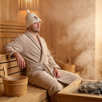 Chapeau de banya russe de luxe en feutre blanc naturel, écologique, rafraîchissant, pour bain turc et centre de bien-être