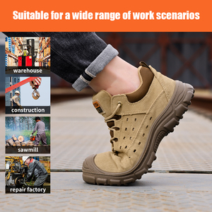 GUYIS Bottes de sécurité anti-écrasement et anti-perçage avec boucle intelligente pour chaussures de sécurité industrielles d'été noires - Product Image 4