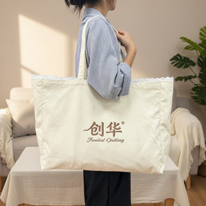Customized Personalized Eco-friendly Reusable Grocery Sustainable Recycled GOTS Certified Premium Organic Lace Canvas Tote <strong>Bag</strong> - Product Image 1