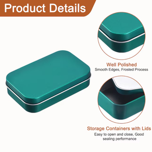 Boîte en métal rectangulaire personnalisée Vietnam WeWood avec logo, conteneur de rangement en métal avec couvercle amovible, petite boîte cadeau en fer blanc - Product Image 2