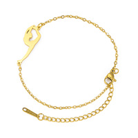 Pulsera de Ballet de Acero Inoxidable, Chapada en Oro, para Deportes, Gimnasia, Moda, Regalo, Joyería
