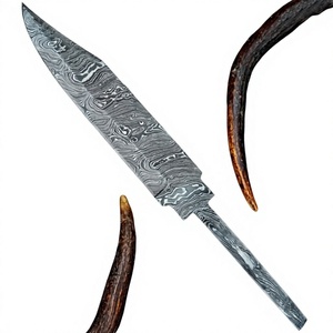 Lame de couteau Bowie en acier de Damas de 16 pouces – Lame forgée à la main, pleine longueur, style médiéval, forgée par un forgeron, pièce brute - Product Image 1