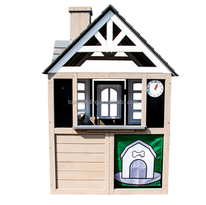 Casita de Juegos de Madera para Niños, Resistente a la Intemperie, con Reloj, Puerta para Mascotas y Ventana de Servicio - Cabaña de Juegos Resistente para Exteriores y Diversión en el Patio Trasero - Product Image 5