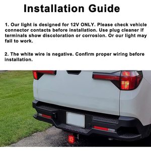 CZC AUTO <b>Red</b> Lens Trailer Hitch Cover 12 <b>LED</b> Brake <b>Light</b> 2 Inch Receiver Fit - Product Image 6