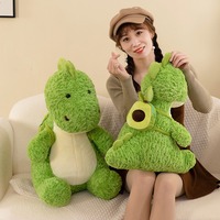 Sac à dos en peluche dinosaure vert avocat, fait main, tendance, pour Noël