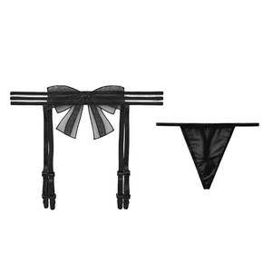 Jarretière sexy en dentelle transparente <span class=keywords><strong>pour</strong></span> femmes, avec nœud, réglable, <span class=keywords><strong>bas</strong></span> à jarretière avec jarretière - Product Image 5