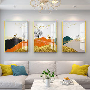 Áp phích trừu tượng và trang trí phòng khách bức tranh Sứ Pha lê Bắc Âu 3 bức Tranh trang trí sang trọng sofa tường nghệ thuật - Product Image 2