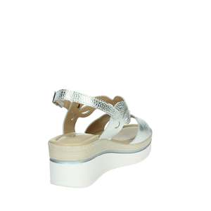 Sandalo Donna Serena con Zeppa Platino 195218DP Stile Platform Calzatura Estiva - Product Image 3