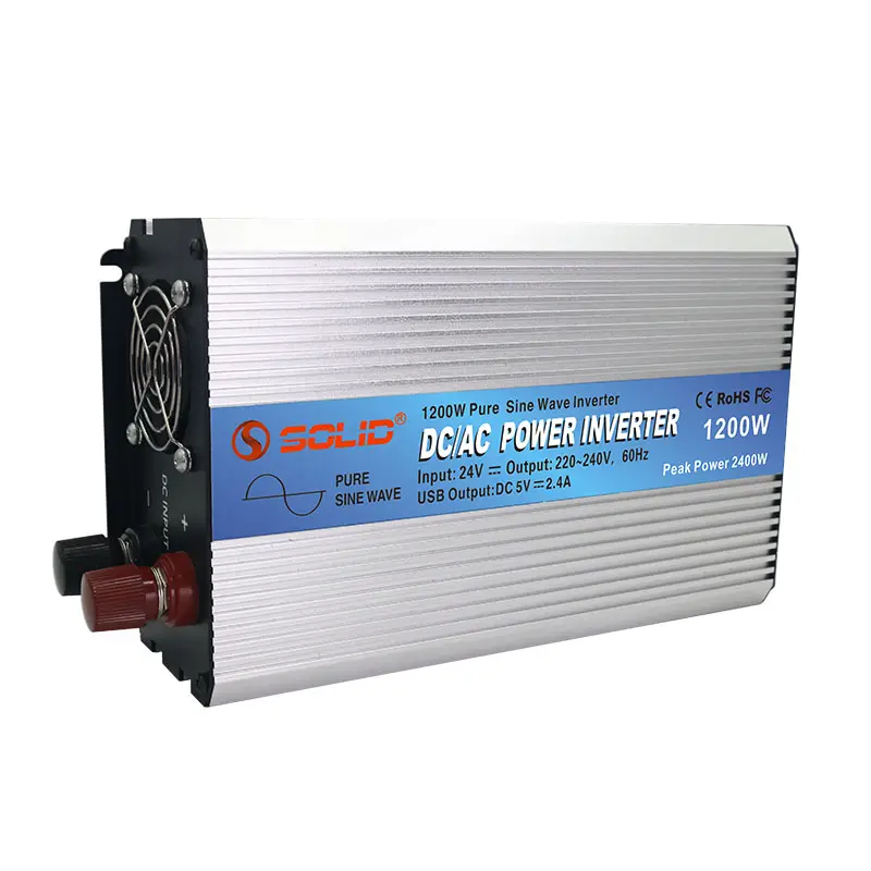 SOLID 1200 W Power Inverter Pure Sine Wave DC 12V 24V To AC 110V 220V 230V 1.2KW 1200 Watt Power Inverter