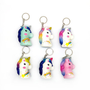 Jouet licorne Kawaii en mousse PU à presser, porte-clés, jouet anti-stress à remontée lente, cadeau promotionnel pour enfants - Product Image 5