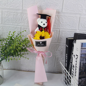 Ramo <span class=keywords><strong>de</strong></span> Muñecos <span class=keywords><strong>de</strong></span> Graduación para <span class=keywords><strong>Doctor</strong></span> y Licenciado, con Girasol y <span class=keywords><strong>Rosa</strong></span> <span class=keywords><strong>de</strong></span> Tallo Único, Oso <span class=keywords><strong>de</strong></span> Dibujos Animados, Regalo para el Día del Maestro - Product Image 6