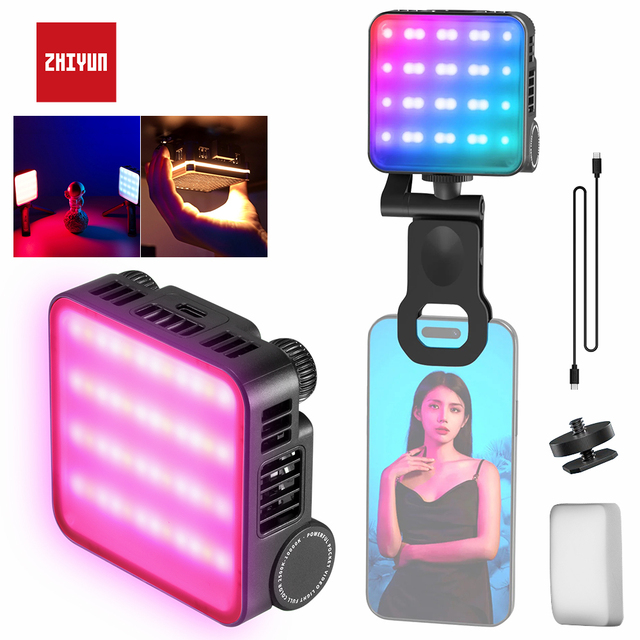 ZHIYUN CINEPEER CM15 15W RGB LED Video Light 2500K-10000K 2600mAh 18 Dynamic Effects Mini Fill Camera Light Photography TLCI 96