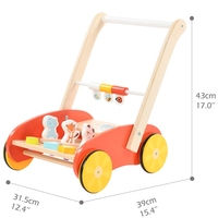 Multi-Funtional Red Baby Activity Walker with Push Handle and Wheels