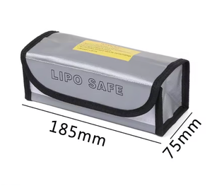 Sac de sécurité pour batterie Lipo 185x75x60mm Mini étanche ignifuge anti-explosion portable pour drones de course FPV - Product Image 4