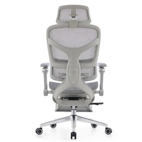 Chaise de bureau pivotante confortable avec appui-tête 3D, siège en maille respirante et repose-pieds, accoudoirs 9D, chaise de direction avec fonction inclinaison et verrouillage