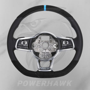 Volant en cuir Alcantara compatible avec Volkswagen Golf 7 7.5 8 GTI <span class=keywords><strong>R</strong></span> <span class=keywords><strong>Line</strong></span> Polo Passat CC <span class=keywords><strong>Tiguan</strong></span> L GTE GTD Scirocco - Product Image 1