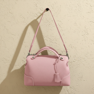 Sac D'épaule Cuir Véritable OEM Vintage Cuir Vache Sac Boston Médecin Femme Poignée Satchel Couture Sac à Main Grossiste - Product Image 5