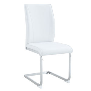 Juego de Sillas de Comedor de Lujo con Patas Plateadas, Cojín de Material PU Resistente con Diseño de Arco Simple, Estilo Moderno para Muebles de Hogar y Hotel - Product Image 3